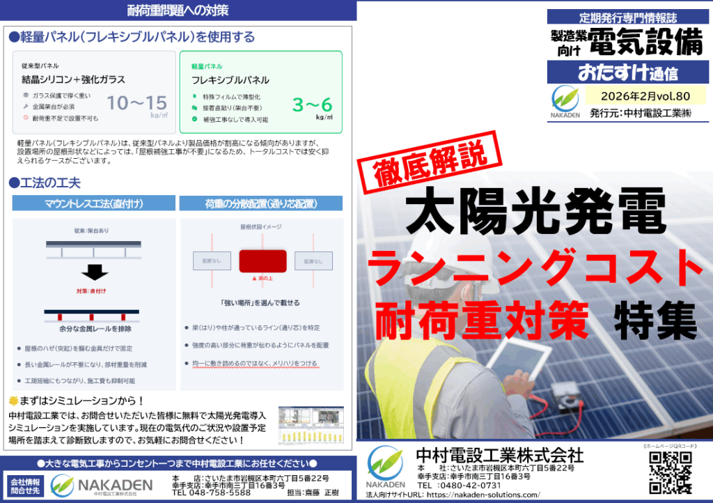 太陽光発電 耐荷重対策特集